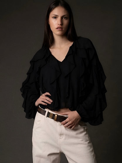 Bohemian Ruffle Blouse