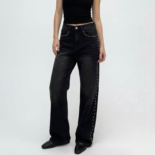 Studded Straight Leg Jeans