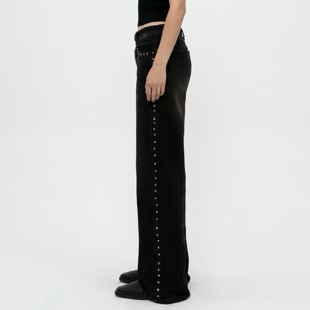 Studded Straight Leg Jeans